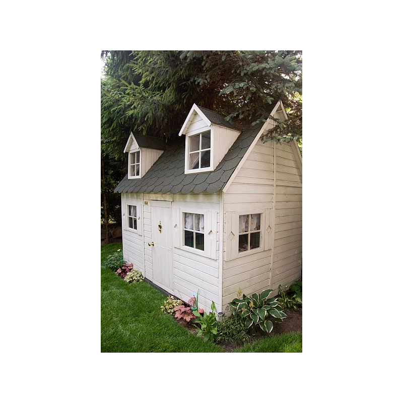 Spielhaus „Maja“ aus Holz – zweistöckig mit Galerie, Leiter & Blumenkästen, 248×157×240 cm, EN71/TÜV-geprüft