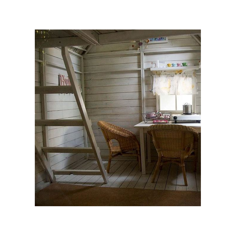 Spielhaus „Maja“ aus Holz – zweistöckig mit Galerie, Leiter & Blumenkästen, 248×157×240 cm, EN71/TÜV-geprüft