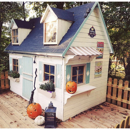 Spielhaus „Maja“ aus Holz – zweistöckig mit Galerie, Leiter & Blumenkästen, 248×157×240 cm, EN71/TÜV-geprüft