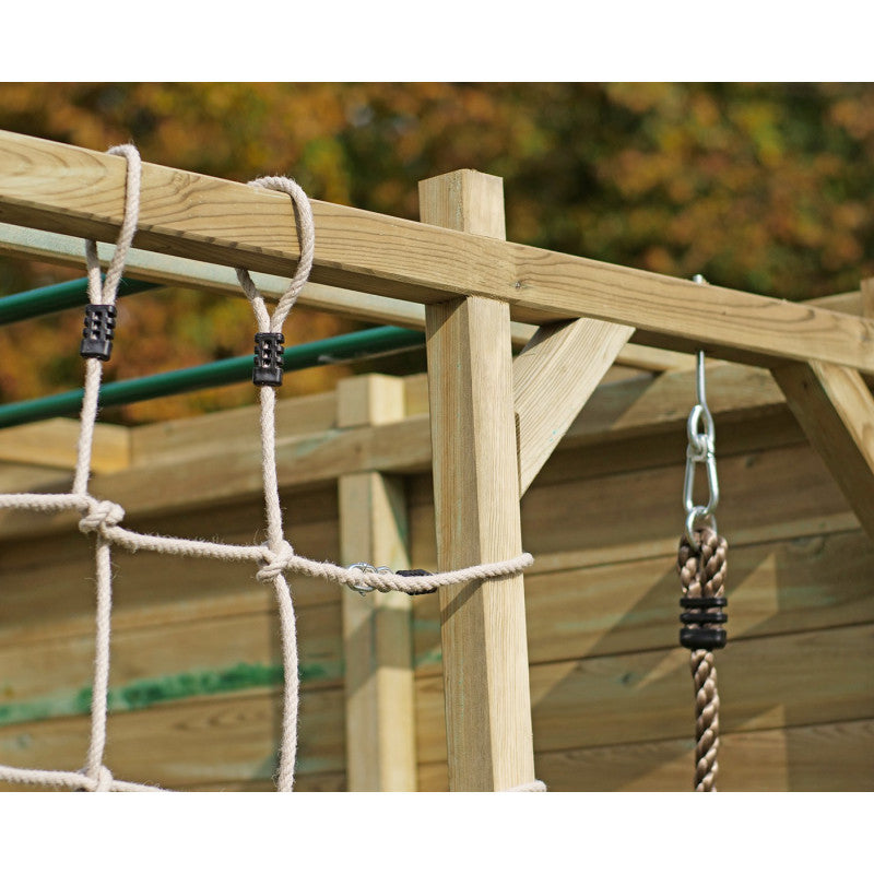 Spielplatz „Cubic Gamma“ aus imprägnierter Kiefer – mit Kletterwand, Seilen & Leitern, 225×185×210 cm