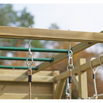 Spielplatz „Cubic Gamma“ aus imprägnierter Kiefer – mit Kletterwand, Seilen & Leitern, 225×185×210 cm