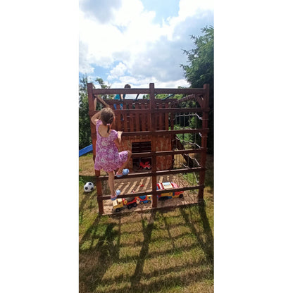 Spielplatz „Cubic Omega Camo“ aus imprägnierter Kiefer – mit Rutsche, Kletterwänden & Seilkletterelement, 447×225×210 cm