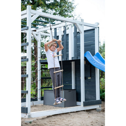 Spielplatz „Cubic Sigma“ aus imprägnierter Kiefer – mit Rutsche, Leitern & Seilkletterwand, 225×360×210 cm