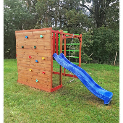 Spielplatz „Cubic Sigma“ aus imprägnierter Kiefer – mit Rutsche, Leitern & Seilkletterwand, 225×360×210 cm