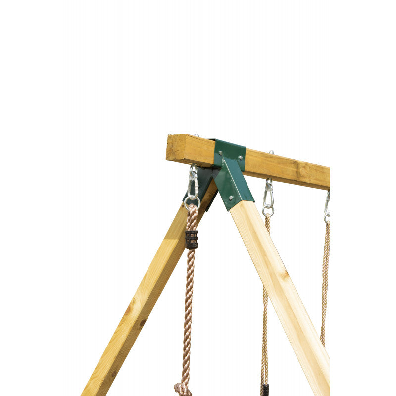 Spielplatz „Lusia“ aus imprägnierter Kiefer – mit Rutsche, Schaukel & Kletterseil, 388×389×261 cm