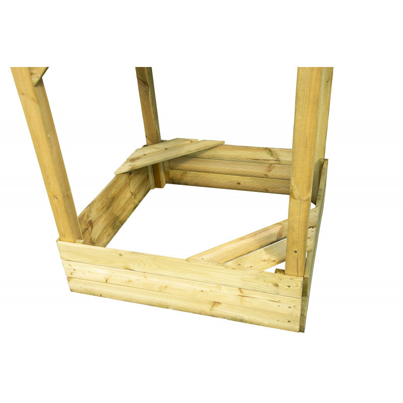 Spielplatz „Lusia“ aus imprägnierter Kiefer – mit Rutsche, Schaukel & Kletterseil, 388×389×261 cm