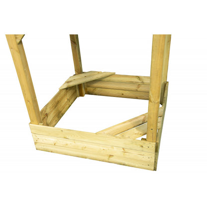 Spielplatz „Lusia“ aus imprägnierter Kiefer – mit Rutsche, Schaukel & Kletterseil, 388×389×261 cm