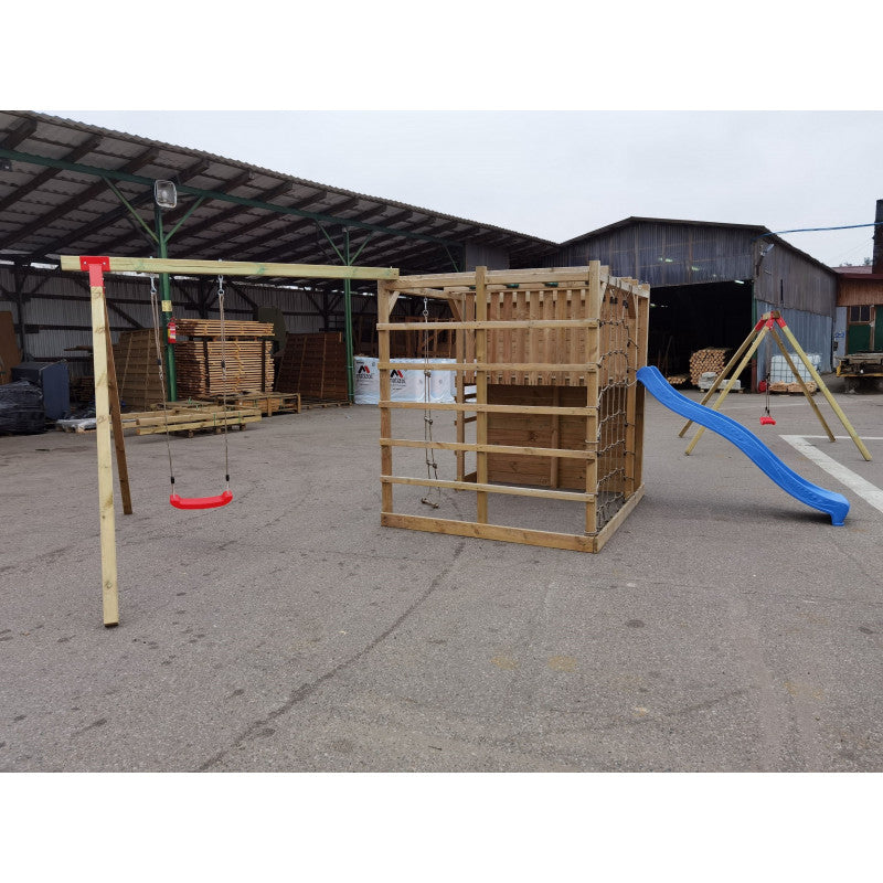 Spielplatz „Luna“ aus imprägnierter Kiefer – mit Rutsche, Schaukel & Kletterelementen, 250×264×228 cm