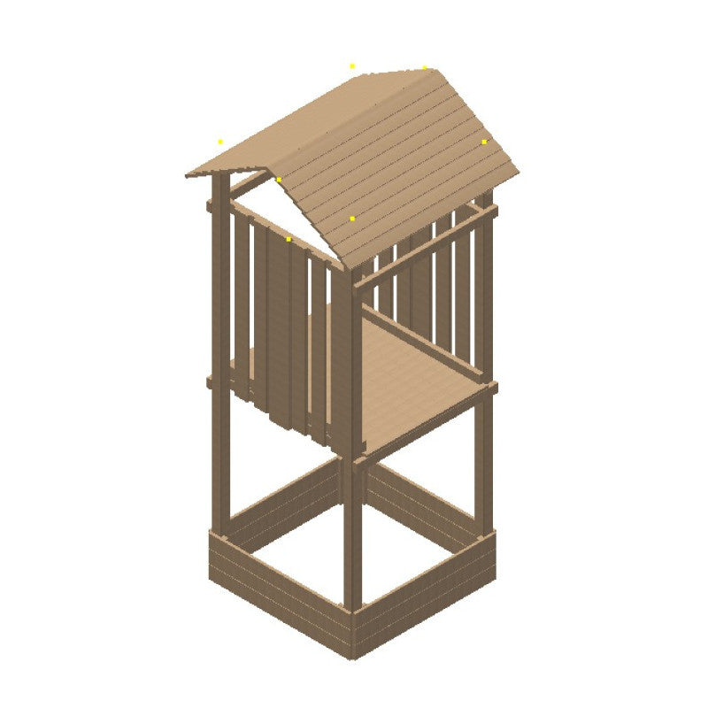 Abenteuerturm „Luno II“ aus imprägnierter Kiefer – mit Dach, Leiter & Sandkasten, TÜV-zertifiziert