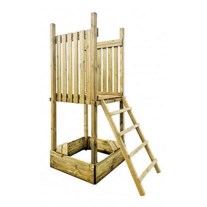 Kletterturm „Luno“ aus imprägnierter Kiefer – mit Rutsche, Schaukel & Sandkasten, 359×254×250 cm, TÜV/EN71