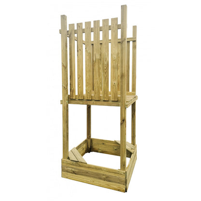 Kletterturm „Luno“ aus imprägnierter Kiefer – mit Rutsche, Schaukel & Sandkasten, 359×254×250 cm, TÜV/EN71